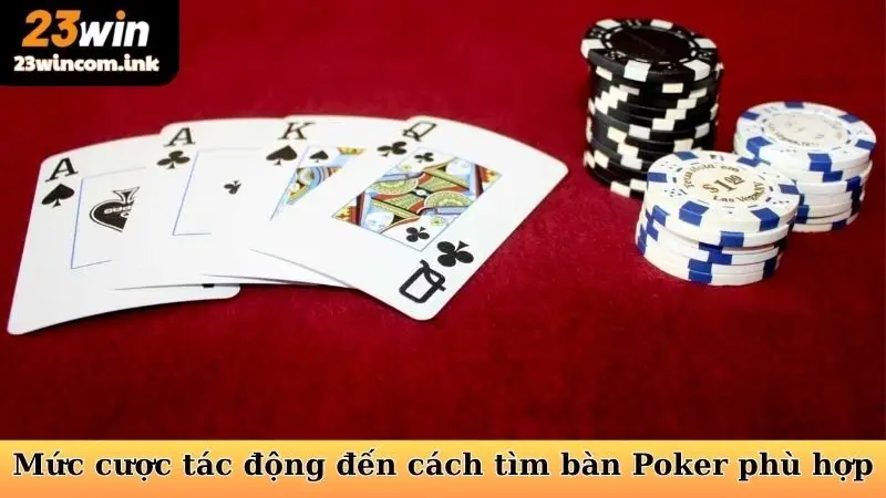 Mức cược tác động đến cách tìm bàn Poker phù hợp